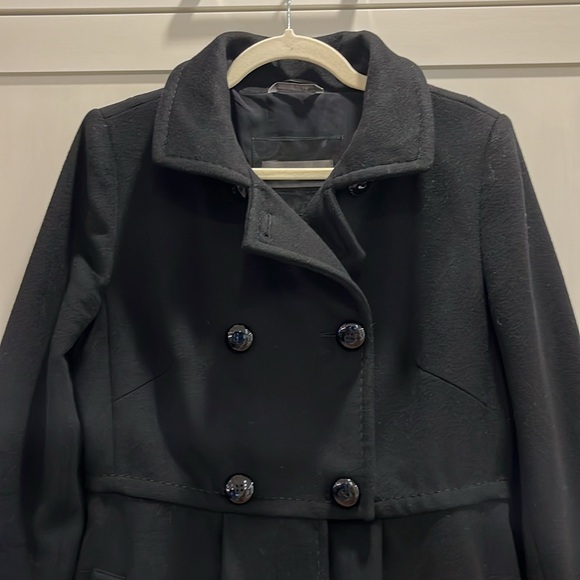 EUC Sportmax MaxMara black double breasted merino wool cashmere blend coat - Picture 2 of 12